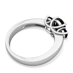 Onyx Three Stone Round Trellis 14K White Gold ring R4018