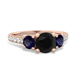 Onyx Pave Trellis 14K Rose Gold ring R5500