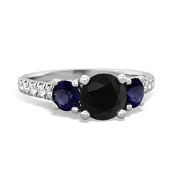 Onyx Pave Trellis 14K White Gold ring R5500