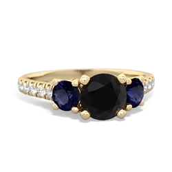 Onyx Pave Trellis 14K Yellow Gold ring R5500