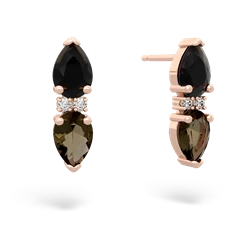 Onyx Bowtie Drop 14K Rose Gold earrings E0865