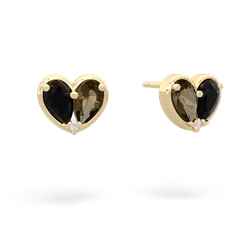 Onyx 'Our Heart' 14K Yellow Gold earrings E5072