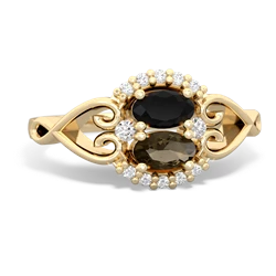 Onyx Love Nest 14K Yellow Gold ring R5860