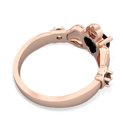 Onyx Claddagh Keepsake 14K Rose Gold ring R5245