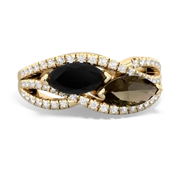 Onyx Diamond Rivers 14K Yellow Gold ring R3070