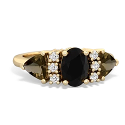 Onyx Antique Style Three Stone 14K Yellow Gold ring R2186