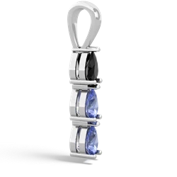 Onyx Dew Drops 14K White Gold pendant P2251