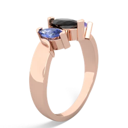 Onyx Three Peeks 14K Rose Gold ring R2433