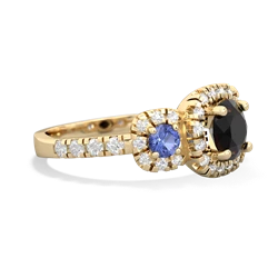 Onyx Regal Halo 14K Yellow Gold ring R5350