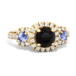 Onyx Regal Halo 14K Yellow Gold ring R5350