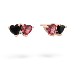 Onyx Sweethearts 14K Rose Gold earrings E5260