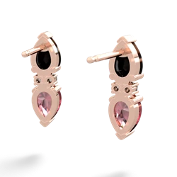 Onyx Bowtie Drop 14K Rose Gold earrings E0865