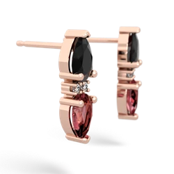 Onyx Bowtie Drop 14K Rose Gold earrings E0865