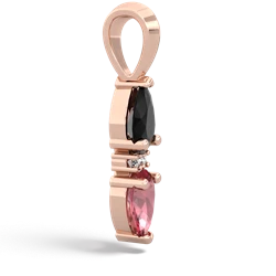 Onyx Bowtie Drop 14K Rose Gold pendant P0865