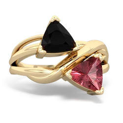 Onyx Split Band Swirl 14K Yellow Gold ring R2341