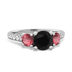 Onyx Pave Trellis 14K White Gold ring R5500