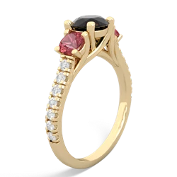 Onyx Pave Trellis 14K Yellow Gold ring R5500