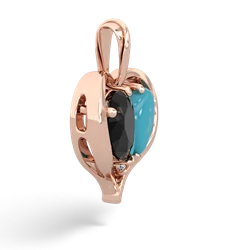 Onyx Two Become One 14K Rose Gold pendant P5330