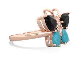 Onyx Butterfly 14K Rose Gold ring R2215