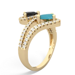 Onyx Diamond Dazzler 14K Yellow Gold ring R3000