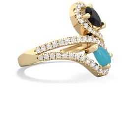 Onyx Diamond Dazzler 14K Yellow Gold ring R3000