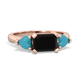 Onyx Three Stone 14K Rose Gold ring R5235