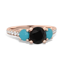 Onyx Pave Trellis 14K Rose Gold ring R5500