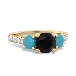 Onyx Pave Trellis 14K Yellow Gold ring R5500