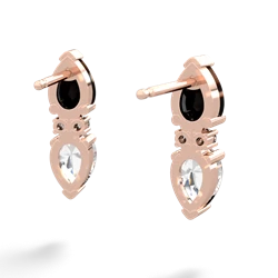 Onyx Bowtie Drop 14K Rose Gold earrings E0865