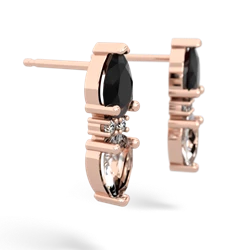 Onyx Bowtie Drop 14K Rose Gold earrings E0865