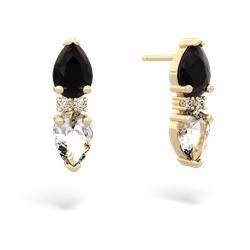 Onyx Bowtie Drop 14K Yellow Gold earrings E0865