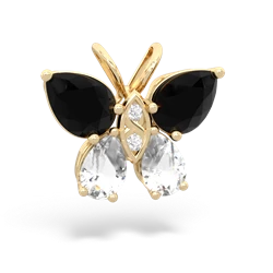 Onyx Butterfly 14K Yellow Gold pendant P2215