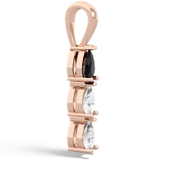 Onyx Dew Drops 14K Rose Gold pendant P2251