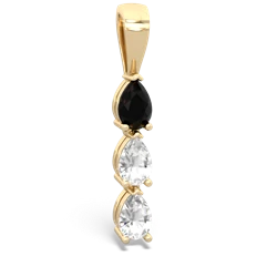 Onyx Dew Drops 14K Yellow Gold pendant P2251