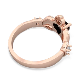 Onyx Claddagh Keepsake 14K Rose Gold ring R5245