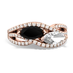 Onyx Diamond Rivers 14K Rose Gold ring R3070