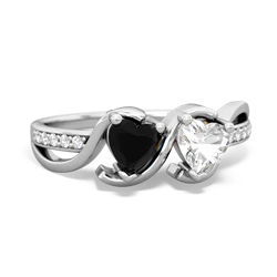 Onyx Side By Side 14K White Gold ring R3090