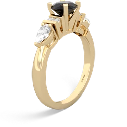 Onyx 6Mm Round Eternal Embrace Engagement 14K Yellow Gold ring R2005