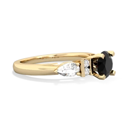 Onyx 6Mm Round Eternal Embrace Engagement 14K Yellow Gold ring R2005