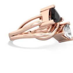 Onyx Split Band Swirl 14K Rose Gold ring R2341