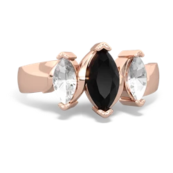 Onyx Three Peeks 14K Rose Gold ring R2433