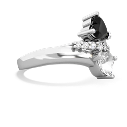 Onyx Heart To Heart 14K White Gold ring R2064