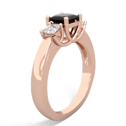 Onyx Three Stone Trellis 14K Rose Gold ring R4015