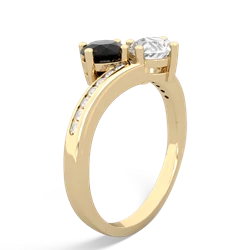 Onyx Channel Set Two Stone 14K Yellow Gold ring R5303