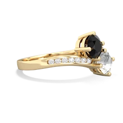 Onyx Channel Set Two Stone 14K Yellow Gold ring R5303