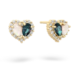 Opal Halo 14K Yellow Gold earrings E7008