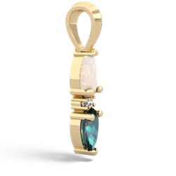 Opal Bowtie Drop 14K Yellow Gold pendant P0865