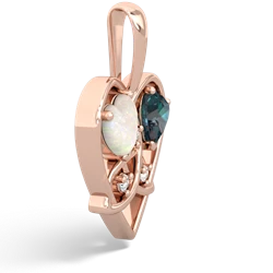 Opal Celtic Trinity Heart 14K Rose Gold pendant P5331