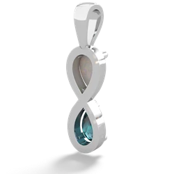 Opal Infinity 14K White Gold pendant P5050