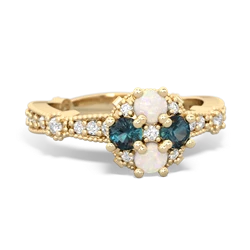 Opal Sparkling Tiara Cluster 14K Yellow Gold ring R26293RD